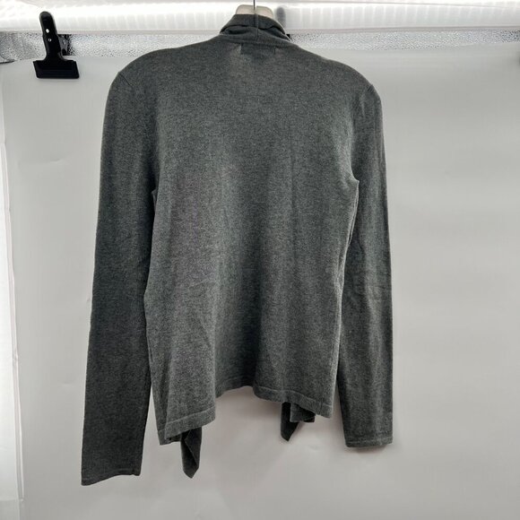 Chaps Cardigan Women's Size Small Gray Open Front Long Sleeve Buttons - Picture 7 of 8